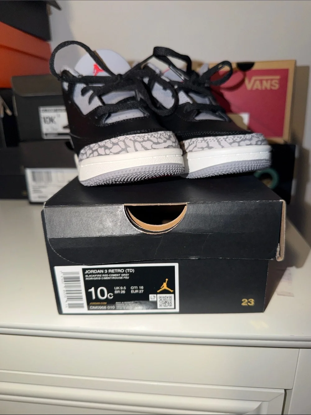 Jordan Kids Black and Gray Elephant Print Sneakers